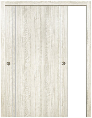 Nova HG002 Light Aloe Wood Laminated Modern Bypass Door - Doors and Beyond