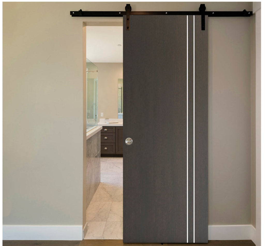 Nova HG002VR Japan Oak Laminated Modern Barn Door - Doors and Beyond