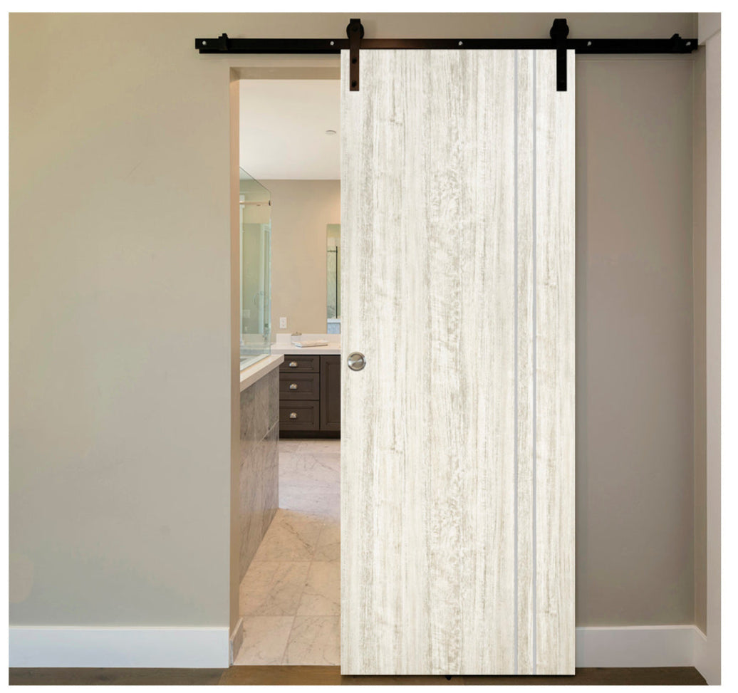 Nova HG002VR Light Aloe Wood Laminated Modern Barn Door - Doors and Beyond