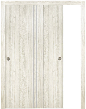 Nova HG002VR Light Aloe Wood Laminated Modern Bypass Door - Doors and Beyond