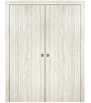 Nova HG002VR Light Aloe Wood Laminated Modern Double Pocket Door - Doors and Beyond