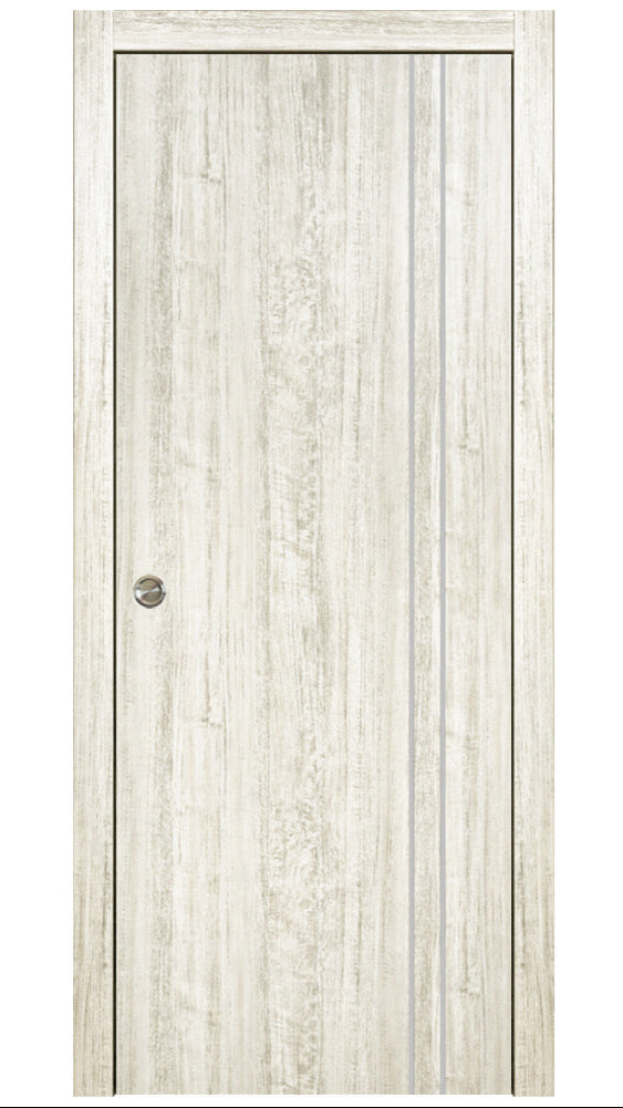 Nova HG002VR Light Aloe Wood Laminated Modern Pocket Door - Doors and Beyond