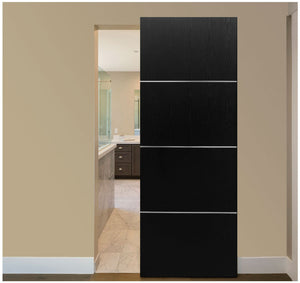 Nova HG008 Black Ash Laminated Modern Magic Door - Doors and Beyond