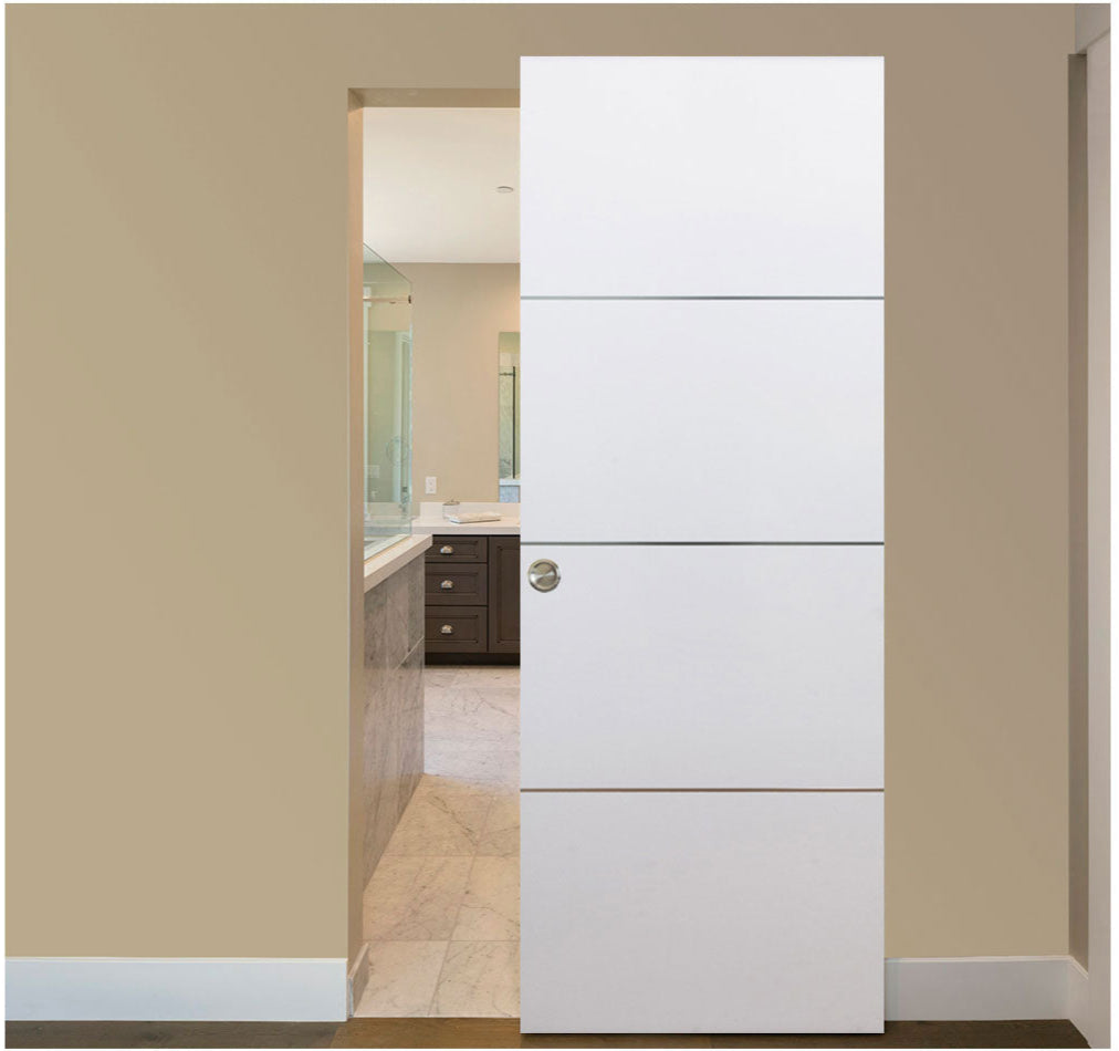 Nova HG008 White Drawing Laminated Modern Magic Door - Doors and Beyond