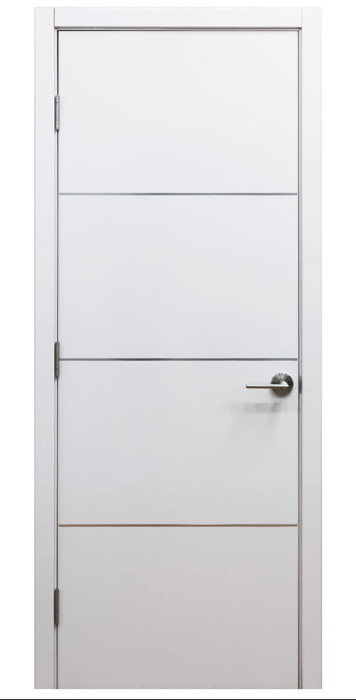 Nova HG008 White Drawing Laminated Modern Single Pre-Hung Door - Doors and Beyond
