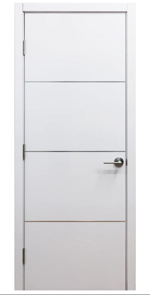 Nova HG008 White Drawing Laminated Modern Single Pre-Hung Door - Doors and Beyond