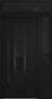 Nova Inox S1 Modern Exterior Single Door 36x80 with Sidelight and Transom - Unit 50x95 1/2 Black Stainless Steel - Black