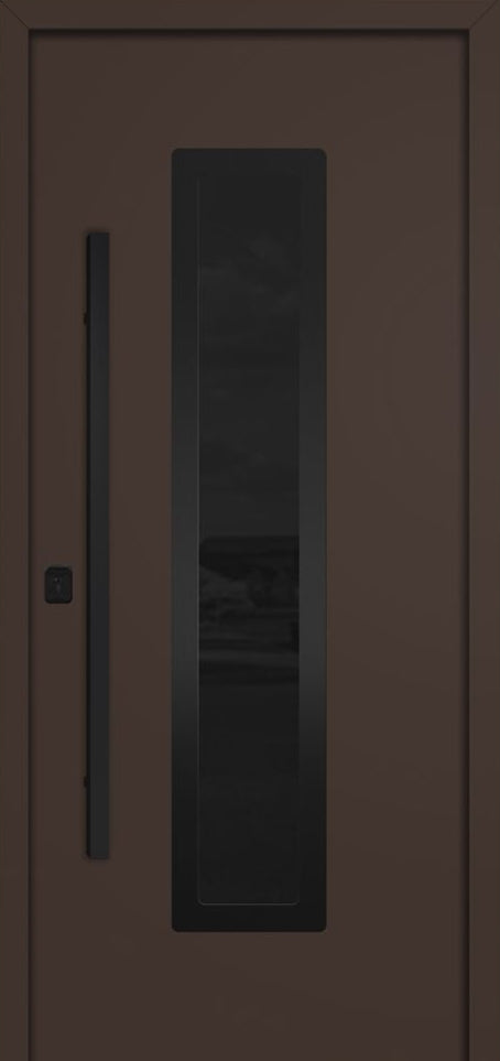 Nova Inox S1 Modern Exterior Single Door 36x80 Black Stainless Steel - Brown - Doors and Beyond