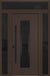 Nova Inox S1 Modern Exterior Single Door 36x80 with 2 Sidelight and Transom - Unit 62x95 1/2 Black Stainless Steel - Brown