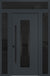 Nova Inox S1 Modern Exterior Single Door 36x80 with 2 Sidelight and Transom - Unit 62x95 1/2 Black Stainless Steel - Gray