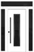 Nova Inox S1 Modern Exterior Single Door 36x80 with 2 Sidelight and Transom - Unit 62x95 1/2 Black Stainless Steel - White