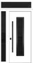 Nova Inox S1 Modern Exterior Single Door 36x80 with Sidelight and Transom - Unit 50x95 1/2 Black Stainless Steel - White