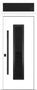 Nova Inox S1 Modern Exterior Single Door 36x80 Black Stainless Steel with Transom - Unit Size 38 x 95 1/2”- White