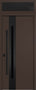 Nova Inox S2 Modern Exterior Single Door 36x80 Black Stainless Steel with Transom - Unit Size 38 x 95 1/2”- Brown