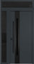 Nova Inox S2 Modern Exterior Single Door 36x80 with Sidelight and Transom - Unit 50x95 1/2 Black Stainless Steel - Gray