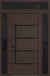 Nova Inox S3 Modern Exterior Single Door 36x80 with 2 Sidelight and Transom - Unit 62x95 1/2 Black Stainless Steel - Brown