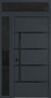 Nova Inox S3 Modern Exterior Single Door 36x80 with Sidelight and Transom - Unit 50x95 1/2 Black Stainless Steel - Gray