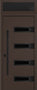 Nova Inox S4 Modern Exterior Single Door 36x80 Black Stainless Steel with Transom - Unit Size 38 x 95 1/2”- Brown