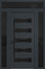 Nova Inox S5 Modern Exterior Single Door 36x80 with 2 Sidelight and Transom - Unit 62x95 1/2 Black Stainless Steel - Gray
