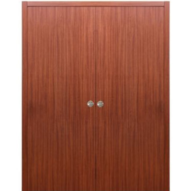 Nova M34 Sapele Laminated Modern Double Pocket Door