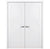 Nova Ovalo Soft White Laminated Modern Double Pre-Hung Door