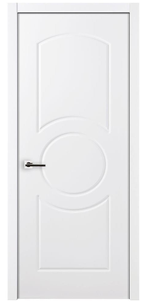 Nova Ovalo Soft White Laminated Modern Pre-Hung Door