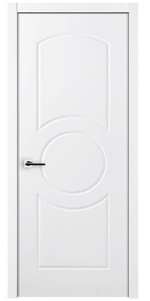 Nova Ovalo Soft White Laminated Modern Pre-Hung Door - Doors and Beyond