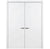 Nova Slant Soft White Laminated Modern Double Pre-Hung Door