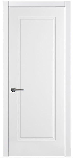 Nova 1 Panel Soft White Laminated Modern Single Pre-Hung Door - Doors and Beyond