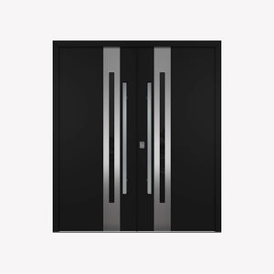Nova Inox S2 Modern Exterior Double Door 72x80 - Unit 74x81 1/2 - Black - Doors and Beyond