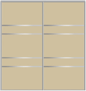 Custom Sliding Aluminum Doors - Style 08 - 2 doors  - Beige Glass - Doors and Beyond