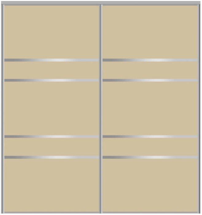 Custom Sliding Aluminum Doors - Style 08 - 2 doors  - Beige Glass - Doors and Beyond