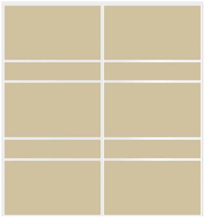 Custom Sliding White Aluminum Doors - Style 08 - 2 doors - Beige Glass - Doors and Beyond