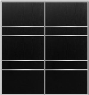 Custom Sliding Aluminum Doors - Style 08 - 2 doors  - Black Ash - Doors and Beyond