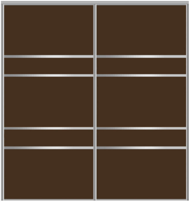 Custom Sliding Aluminum Doors - Style 08 - 2 doors  - Brown Glass - Doors and Beyond