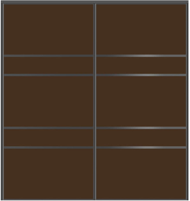 Custom Sliding Black Aluminum Doors - Style 08 - 2 doors - Brown Glass - Doors and Beyond