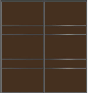 Custom Sliding Black Aluminum Doors - Style 08 - 2 doors - Brown Glass - Doors and Beyond