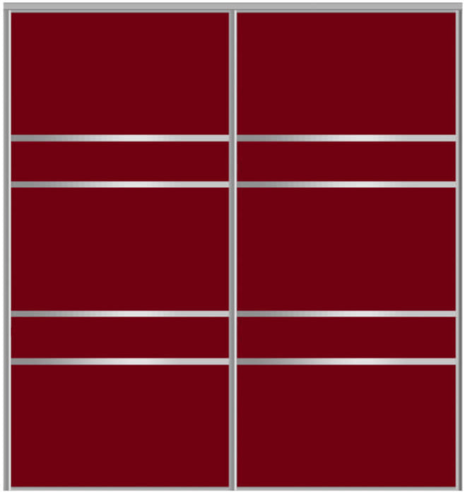 Custom Sliding Aluminum Doors - Style 08 - 2 doors  - Burgundy Glass - Doors and Beyond
