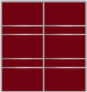 Custom Sliding Aluminum Doors - Style 08 - 2 doors  - Burgundy Glass - Doors and Beyond