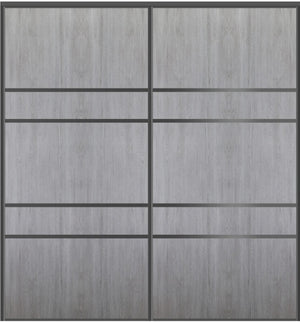 Custom Sliding Black Aluminum Doors - Style 08 - 2 doors  - Light Gray - Doors and Beyond