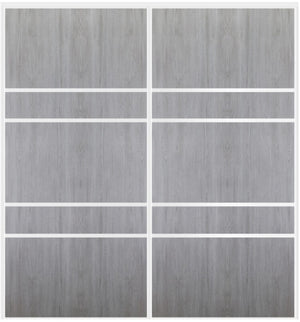 Custom Sliding White Aluminum Doors - Style 08 - 2 doors  - Light Gray - Doors and Beyond