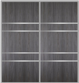 Custom Sliding Aluminum Doors - Style 08 - 2 doors  - Swiss Elm - Doors and Beyond