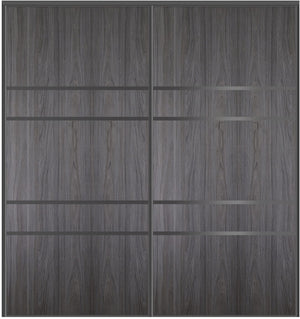 Custom Sliding Black Aluminum Doors - Style 08 - 2 doors  - Swiss Elm - Doors and Beyond