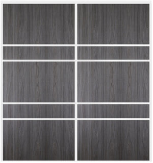 Custom Sliding White Aluminum Doors - Style 08 - 2 doors  - Swiss Elm - Doors and Beyond