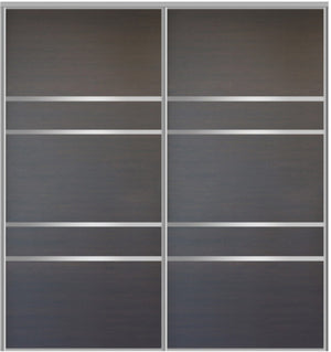 Custom Sliding Aluminum Doors - Style 08 - 2 doors  - Japan Oak - Doors and Beyond