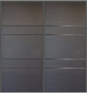 Custom Sliding Black Aluminum Doors - Style 08 - 2 doors  - Japan Oak - Doors and Beyond