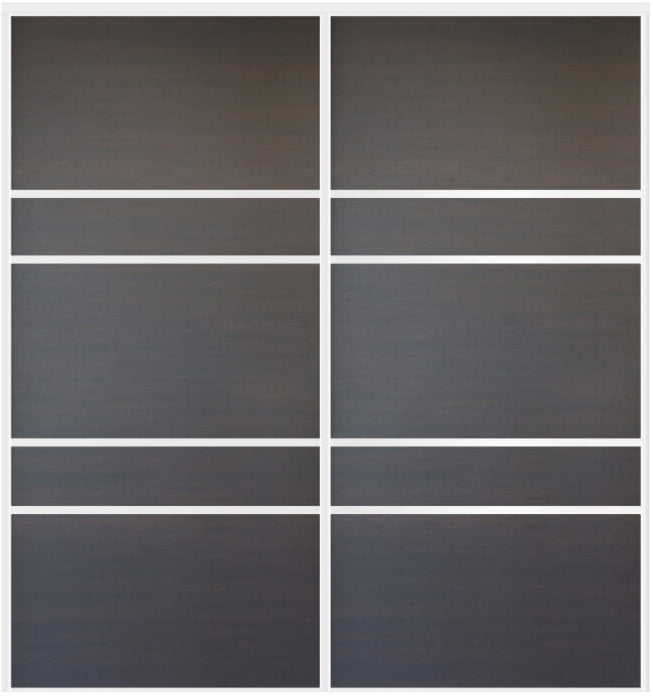 Custom Sliding White Aluminum Doors - Style 08 - 2 doors  - Japan Oak