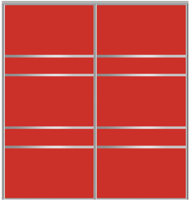 Custom Sliding Aluminum Doors - Style 08 - 2 doors  - Light Red Glass - Doors and Beyond