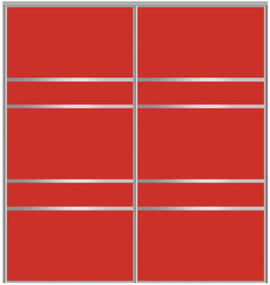 Custom Sliding Aluminum Doors - Style 08 - 2 doors  - Light Red Glass - Doors and Beyond