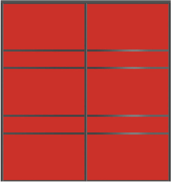 Custom Sliding Black Aluminum Doors - Style 08 - 2 doors - Light Red Glass - Doors and Beyond